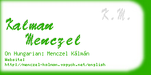 kalman menczel business card